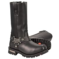 Milwaukee Leather Boots MBM131 Men's 11in Classic Square Toe Black Harness Boot