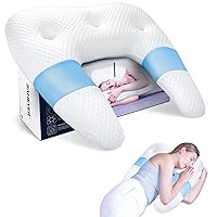 SAHEYER Side Sleeper Pillow, Body Pillow for Side Sleeper with U-Shaped, Contour Pillow Support for Neck, Back, and Shoulder Pain Relief (Upgraded Version), Blue