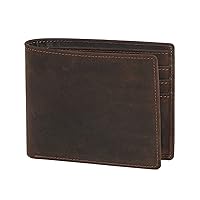 Men's Wallet Leather Billfold Slim Hipster Cowhide Credit Card/ID Purses Foldable Wallet (Color : B, Size : 11.5x9.5x1.5cm)