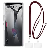Asus ROG Phone 7 Case + Universal Mobile Phone Lanyards, Neck/Crossbody/Wrist Strap [Anti-Slip]Soft Silicone TPU Protective Case Bumper Shell for Asus ROG Phone 7 (6.78”)