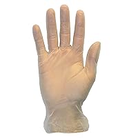 Disposable Vinyl Exam Gloves - Clear, Medical Grade, Powder Free, Latex Free, Lab Work, Plastic, Food, Cleaning, Wholesale Cheap, Size Large (Box of 100)