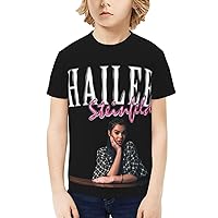 Star Hailee S-teinfeld Tshirt for Boy and Girl,Youth Kids Crew Neck Casual Shirt 3D Printed Fashion Short Sleeve Tee