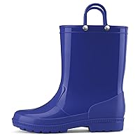HISEA Kids Rain Boots for Toddler Boys Girls, Waterproof Rubber Boots with Easy-On Handles, Seamless PVC Rainboots Lightweight Mud Shoes for Water Beach Outdoor Playing (Toddler/Little Kid/Big Kid)