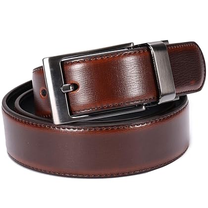 beltox fine Men's Dress Belt Leather Reversible 1.25