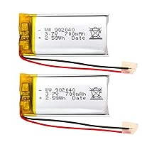 3.7V Lithium Battery 700mAh 902040 Rechargeable Lithium Polymer ion Battery Pack with Protection Board(2 pcs)