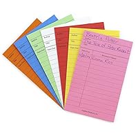 Hygloss Products Library Checkout Cards – Bright Colored Due Date Note Cards - 3 x 5 Inches, 500 Pack