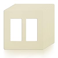 Faith Ivory 2-Gang Screwless Wall Plate (10-pack) | Light Switch Plate or Wall Plate for Electrical Outlet | 2-Gang Wall Plate for Decorator Switches and Receptacles | Heat-Resistant Thermoplastic