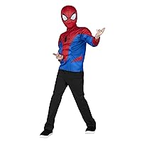 Jazwares Marvel Spider-Man Official Youth Muscle Chest Box Set - Padded Costume Top with Detachable Mask, Multi, Small