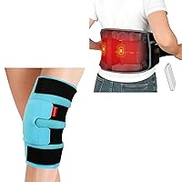Comfytemp Extra Large Knee Ice Pack Wrap and Cordless Heating Pad with Massager for Back Pain Relief Bundles