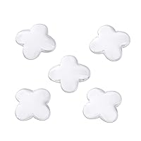 100 Pieces 20mm Flatback Four Leaf Clover Transparent Clear Glass Dome Cabochon Crystal Magnifying Cameo Base Cover