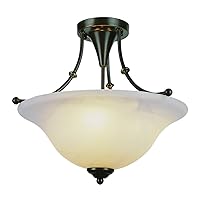 Trans Globe Imports 6540 WB Transitional Three Light Semi Flush Mount from Perkins Collection in Bronze/Dark Finish, 18.00 inches