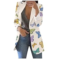 Women's Blazers & Suit Jackets Casual Printed Suit Long Sleeve Loose Comfortable Cardigan Coat Casual Blazer