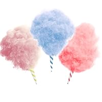 Cotton Candy Cones, Cotton Candy Paper Cones for Candy Floss, Multicolor Cotton Candy Cones Accessories 90Pcs Yellow & Blue & Red Striped Cones for Birthday, Christmas&Other Party (Multicolor)