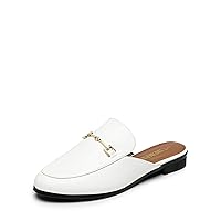 DREAM PAIRS Mules for Women Flats Comfortable Buckle Mules Slip on Slides Backless Loafers Shoes