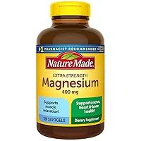 Nature Made Magnesium 400 mg Extra Strength 180 Softgels, 180 Supply Days, (Pack of 1)