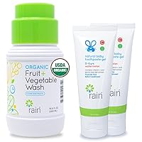 Rain Natural Fluoride Free Baby Toothpaste + Organic Fruit & Vegetable Wash Concentrate