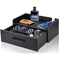 Watch Box for Men with Drawer, Wood Watch Case, Men Jewelry Box with Watch Storage, Watch Box Organizer for Watch Display, Gift for Father, Husband Boyfriend on Valentine's Day, Father's Day, Birthday