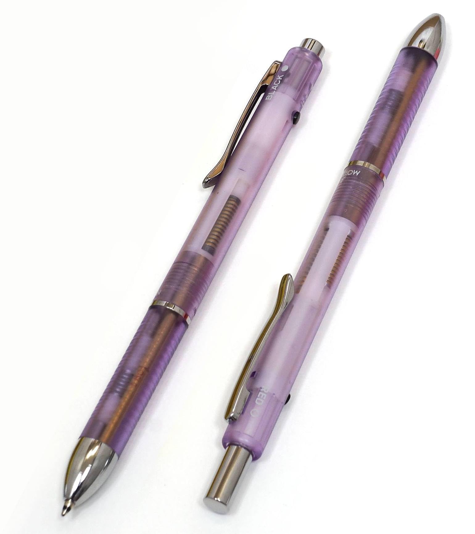 T23-D-NK01B-CL3M-V Horizontal Hook Pen Case with Mini Calculator Black 3 Mecha Japan Clear Set Purple