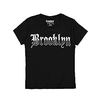 Brooklyn Vertical Boys' S/S T-Shirt - Black, 10-12