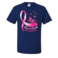 Support Squad You are Not Alone Butterfly Ribbon Breast Cancer Awareness Mens T-Shirts