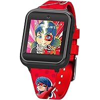 Accutime Miraculous Ladybug Kids Red Educational Learning Touchscreen Smart Watch Toy for Girls, Boys, Toddlers - Selfie Cam, Learning Games, Alarm, Calculator, Pedometer & More (Model: MRC4010AZ)