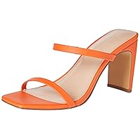 The Drop Women's Avery Square Toe Two Strap High Heeled Sandal