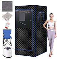 Portable Steam Sauna Full Size Personal Sauna for Home with 2.6L & 1000W Steam Generator,Remote Control,Timer,Clear Window,Full Body Relaxation in Indoor Sauna(70.1”H x 34.6”L x 34.6”W)
