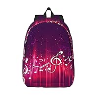 Music notes Printed Canvas Backpack Laptop Backpack Large Capacity Bag for Travel Office