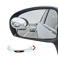 Ampper Blind Spot Mirror Oval, HD Glass Frameless Stick on Adjustabe Convex Wide Angle Rear View Blind Spot Car Mirror for Car Blind Spot, Pack of 4