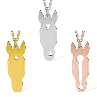 Custom Horse Head Silhouette Necklace Horse Marking Necklace Cutout Horse Head Pendant Necklace Horse Charm Memorial Necklace Horse Keepsake Horse Necklaces for Girls Horse Jewelry