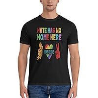 Hate Has No Home Here T-Shirt Men T Shirt Round Collar Short Sleeve Tee