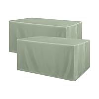 Obstal 2 Pack Table Clothes for 6 Foot Rectangle Tables - Water Resistant Washable Fabric Polyester Rectangle Table Cover Protector for Wedding, Banquet and Trade Shows, 72L x 30W Inches, Sage Green