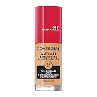 Outlast Extreme Wear 3-in-1 Full Coverage Liquid Foundation, SPF 18 Sunscreen, Golden Natural, 1 Fl. Oz.