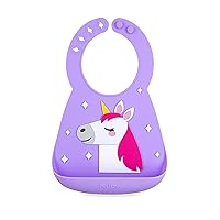 Nuby On The Go Silicone 3D Bib with Scoop to Catch Mess