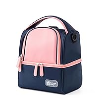 Double Breastfeeding Bag Thickened Bottle Insulation Bag Breast Milk Fresh Mommy Bag Shoulder Mother and Baby Bag 1 Pink