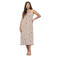 Jostar Women's Tank Long Dress – Plus Size Sleeveless Scoop Neck Casual Swing Flowy Print T Shirt One Piece