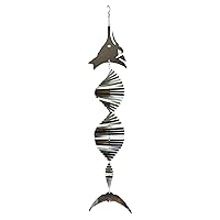 In the Breeze Fish Shimmer Helix Hanging Wind Spinner, Stainless Steel, Marlin,7062
