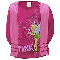 Tinkerbell - Girls Tink Love Girls Youth Long Sleeve with Scarf Large Pink