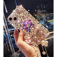 Bling Diamond Butterfly Tassel Phone Case for iPhone 14 X XR XS 11 13 Pro Max 12 Pro 7Plus 5 se 6 s 7 8 Plus SE 2020 Cover,D,12,White,for iPhone 13