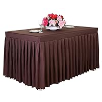 Rectangular Table Cover Polyester Washable Tablecloth for Banquet Wedding Event Dining Table Skirt (Color : Coffee, Size : 240 60 75cm)
