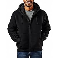 Sherpa Lined Hoodies for Men Heavyweight Full Zip Up Sweatshirt Thick Fleece Jackets Winter Warm Coats