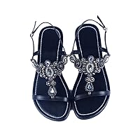 Women Casual Retro Sandals Female Heel Peep Toe Summer Shoes Soft Beach Slipper Plus Size Black 12