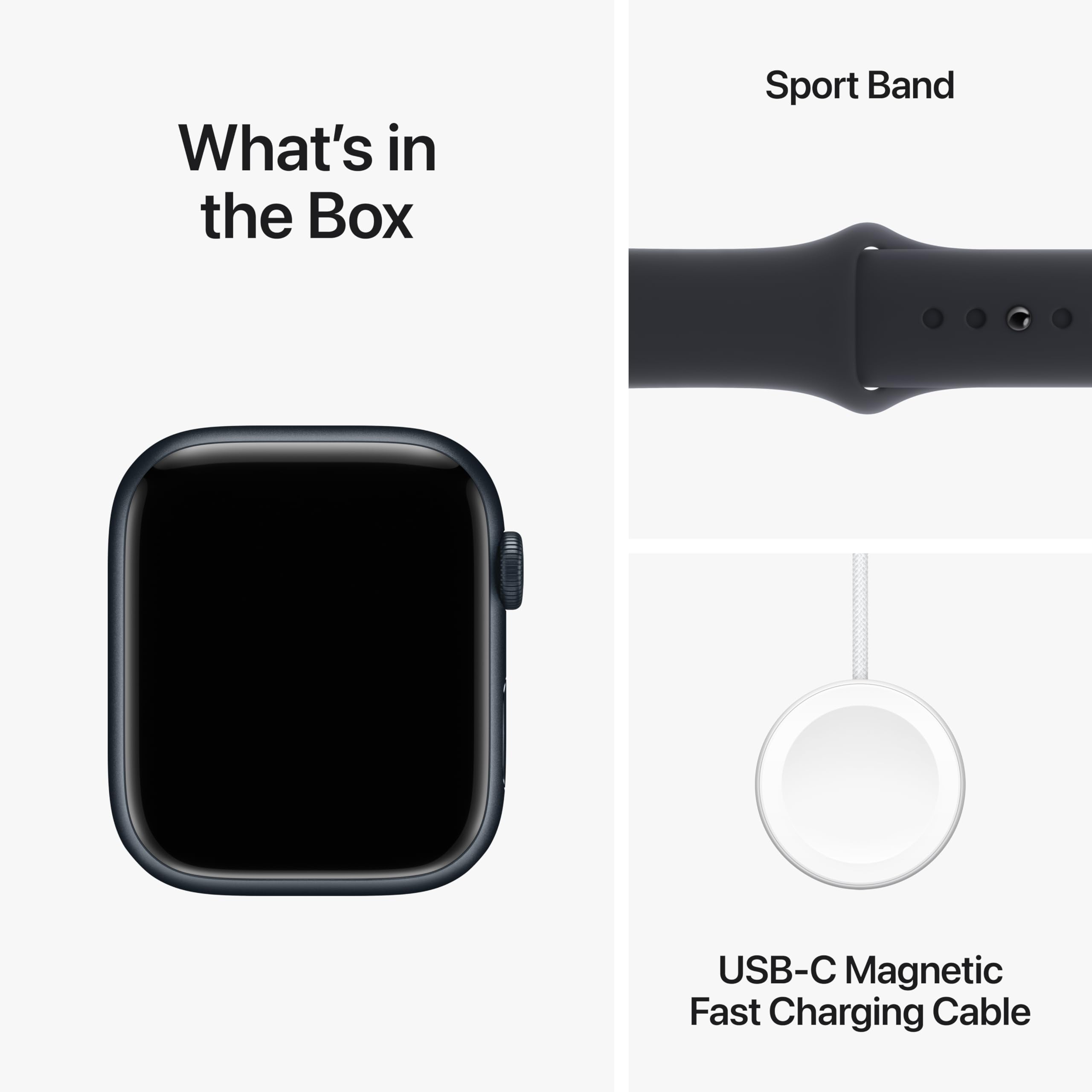 Apple Watch Series 9 [GPS 45mm] Smartwatch with Midnight Aluminum Case with Midnight Sport Band M/L. Fitness Tracker, Blood Oxygen & ECG Apps, Always-On Retina Display