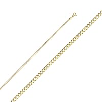 10k Yellow Solid Gold Cuban Chain Necklace, 1.5 mm | Gold Jewelry for Men and Women