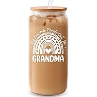Grandma Gifts - Gifts for Grandma Mothers Day from Granddaughter, Grandson, Grandkids, Grandchildren - Grandma Birthday Gifts, Grandmother Gift Ideas, New Grandma Gifts First Time - 18oz Can Glass