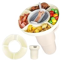 Stanley Snack Tray for 40 oz Stanley Tumbler with Handle, Silicone Resuable Stanley Cup Snack Tray, Stanley Cup Snack Bowl for Stanley Tumbler Accessories with a Boot (White)