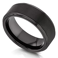 Kobelli Men's Black Tungsten Carbide Wedding Band 8mm
