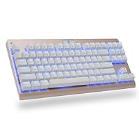Granvela MechanicalEagle Mechanical Gaming Keyboard 87-Key Tactile&Clicky Outemu Blue Switches with Blue LED Backlit,USB for PC/Laptop and Mac - Rose Gold Panel/White Keys