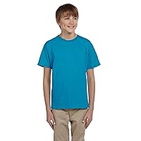 Hanes Youth 50/50 Short Sleeve T-Shirt, Teal, X-Small