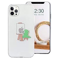 Guppy Compatible with iPhone 14 Pro Max Funny Dinosaur Case Cute Animals Embossed Pattern Flexible Soft TPU Rubber Slim Lightweight Cover Shock Absorption Protective Bumper Clear